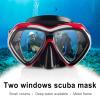 Adult Scuba Diving Mask, Anti-Fog Snorkel Goggles Tempered Glass Swim Mask Goggles with Nose Cover Professional Snorkeling Gear for Diving Snorkeling (Red) view 4