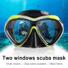 Adult Scuba Diving Mask, Anti-Fog Snorkel Goggles Tempered Glass Swim Mask Goggles with Nose Cover Professional Snorkeling Gear for Diving Snorkeling (Yellow) view 4