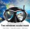 Adult Scuba Diving Mask, Anti-Fog Snorkel Goggles Tempered Glass Swim Mask Goggles with Nose Cover Professional Snorkeling Gear for Diving Snorkeling (Black) view 4