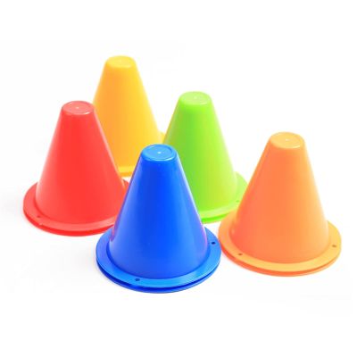 Agility Training Cone 10 Pieces of Colored Plastic Sports Cones, Children's Football, Basketball, Roller Skating Agility Training Obstacle Cone