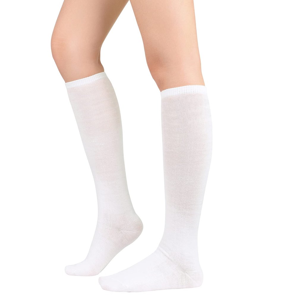 American Trends Womens Athletic Socks Outdoor Sports Compression Running Training Socks Casual Tube Socks 1 Pack White