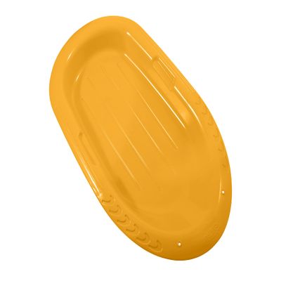 Superio Toboggan Snow Sled for Kids and Adults, 36" Heavy Duty Plastic Slider with Handles and Hole for Pull Ropes- Kid and Adult Winter Fun (Yellow-36)