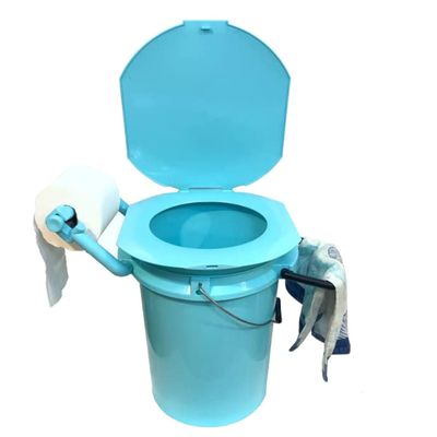 LEE FISHER SPORTS Camping Toilet, Portable Toilet with Toilet Paper, Accessory Holder-Great for Fishing, Boating, Camping, Hunting, Hiking, Outdoor Activities. (Toilet Paper, Accessory not Included)