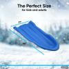 Superio Toboggan Snow Sleds, 2 Pack- 46 Plastic Open Back Slider for Kids and Adults- Heavy Duty Sleds with Holes for Pull Ropes (Ropes Excluded) for Downhill Sledding, Winter Outdoor Sports, (Blue) view 2