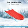 Superio Toboggan Snow Sleds, 2 Pack- 46 Plastic Open Back Slider for Kids and Adults- Heavy Duty Sleds with Holes for Pull Ropes (Ropes Excluded) for Downhill Sledding, Winter Outdoor Sports, (Red) view 4