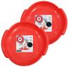 Superio Round Snow Saucer Sled- 24" Plastic Disc Sled for Kids and Adults- Heavy Duty Sled with Handles for Downhill Sledding, Winter Outdoor Sports (Red, 2 Pack) view 1