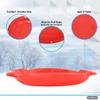 Superio Round Snow Saucer Sled- 24" Plastic Disc Sled for Kids and Adults- Heavy Duty Sled with Handles for Downhill Sledding, Winter Outdoor Sports (Red, 2 Pack) view 3