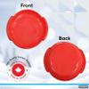 Superio Round Snow Saucer Sled- 24" Plastic Disc Sled for Kids and Adults- Heavy Duty Sled with Handles for Downhill Sledding, Winter Outdoor Sports (Red, 2 Pack) view 4