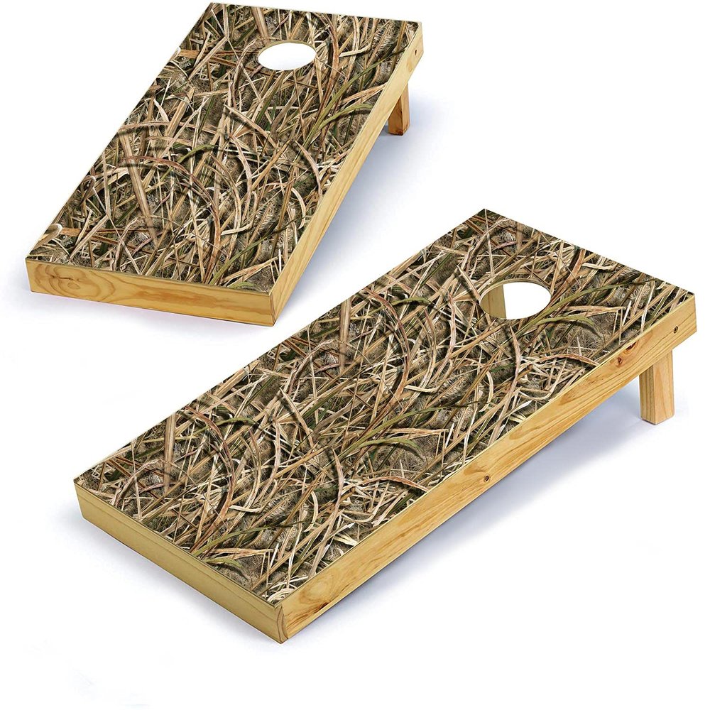 Mossy Oak Graphics, Cornhole Board Wrap Kit, Shadowgrass Blades, 2 Pieces of 24.5 x 48.5, Peel and Stick Vinyl, Pre-Cut Hole