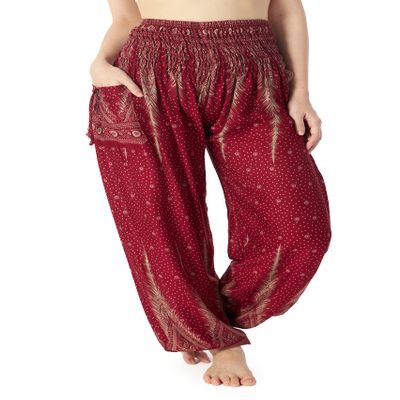Lannaclothesdesign Women's Smocked Waist Boho Flowy Yoga Harem Pants Hippie Clothes