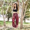 Lannaclothesdesign Women's Smocked Waist Boho Flowy Yoga Harem Pants Hippie Clothes view 3