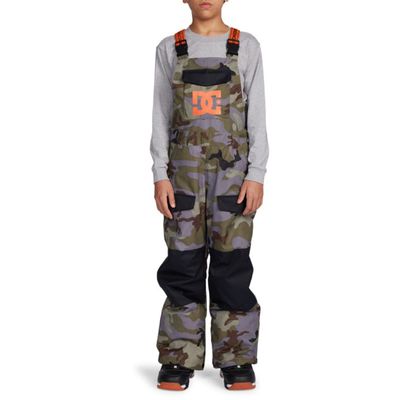 DC Roadblock Bib Kids Snowboard Pants Woodland Camo Castlerock Sz M (12)