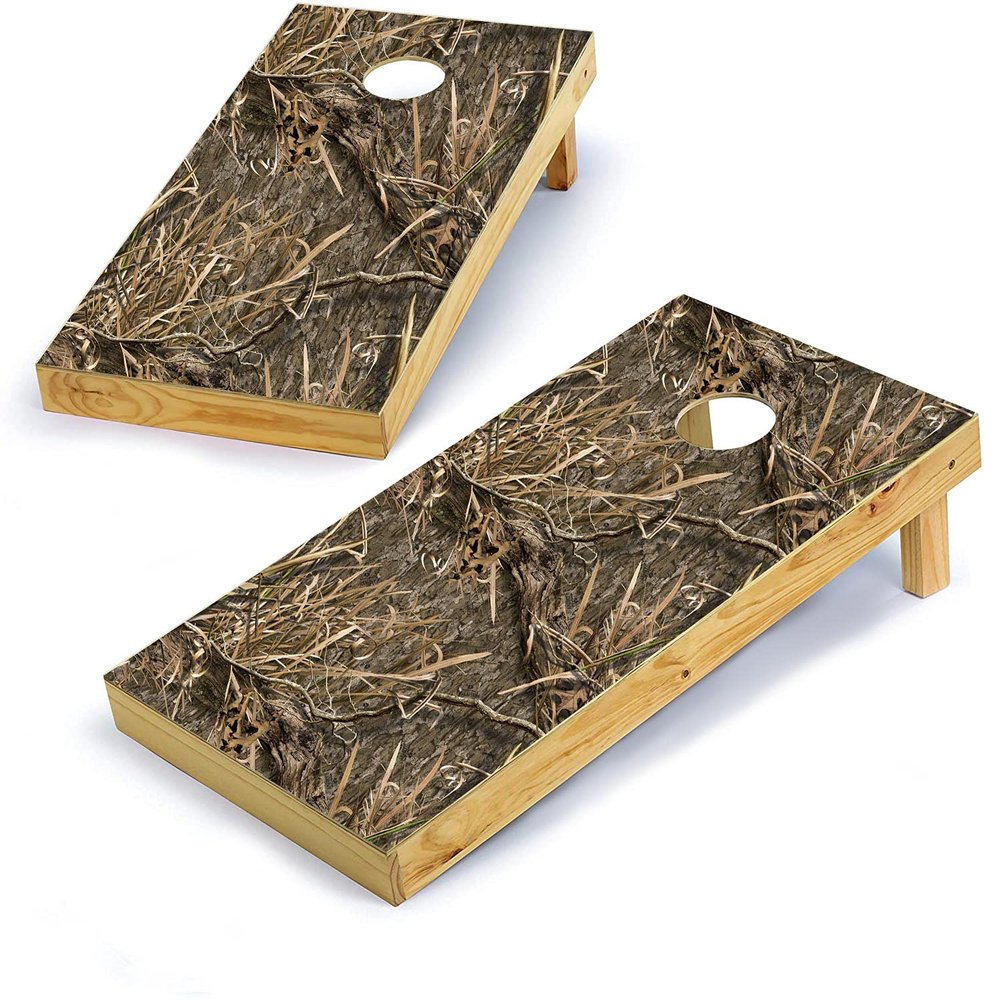 Mossy Oak Graphics, Cornhole Board Wrap Kit, Shadowgrass Habitat, 2 Pieces of 24.5 x 48.5, Peel and Stick Vinyl, Pre-Cut Hole
