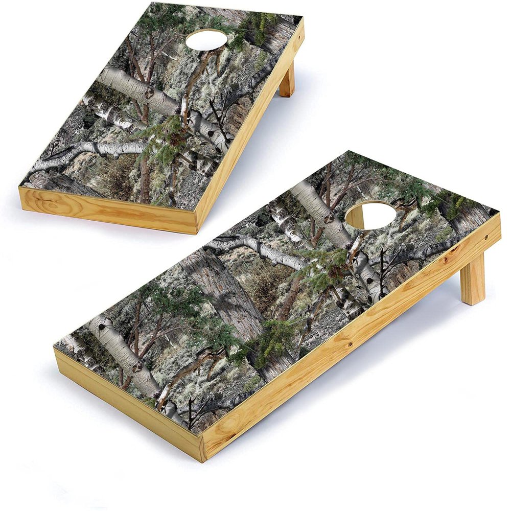 Mossy Oak Graphics, Cornhole Board Wrap Kit, Mountain Country, 2 Pieces of 24.5 x 48.5, Peel and Stick Vinyl, Pre-Cut Hole