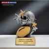 Decade Awards Personalized Football Trophy - Engraved Star Blast Football Award for Players Coaches or Teams - Football League Tournament or Season Champion Prize - Customize Now (4.75 Inch) view 2