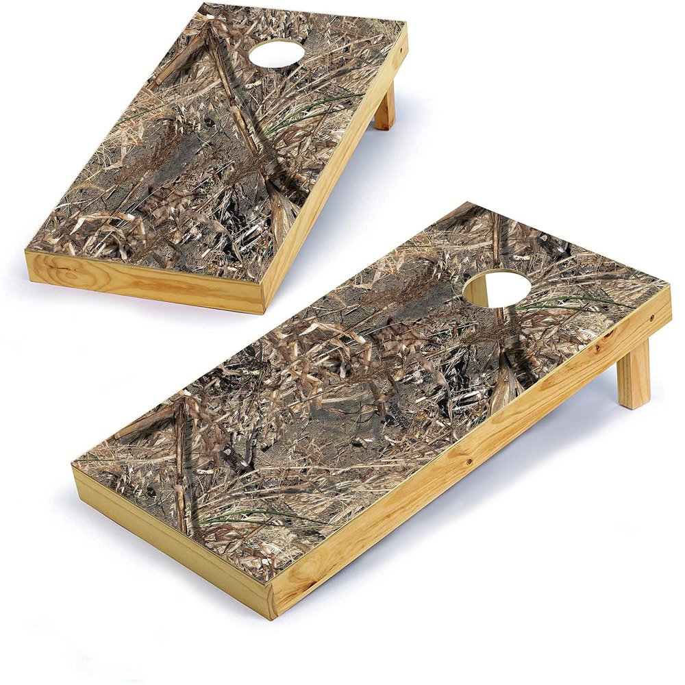 Mossy Oak Graphics, Cornhole Board Wrap Kit, Duck Blind, 2 Pieces of 24.5 x 48.5, Peel and Stick Vinyl, Pre-Cut Hole