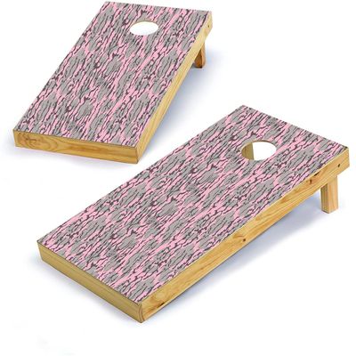 Mossy Oak Graphics, Cornhole Board Wrap Kit, Bottomland Pink, 2 Pieces of 24.5 x 48.5, Peel and Stick Vinyl, Pre-Cut Hole