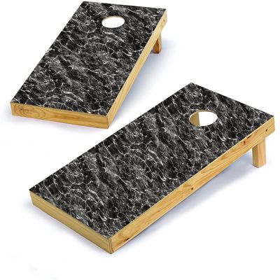 Mossy Oak Graphics, Cornhole Board Wrap Kit, Elements Agua Blacktip, 2 Pieces of 24.5 x 48.5, Peel and Stick Vinyl, Pre-Cut Hole