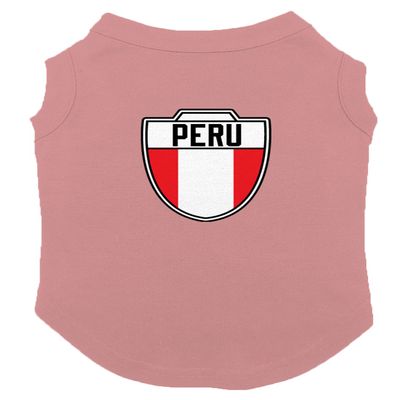 Peru - Country Soccer Crest Dog Shirt (Mauve, Large)