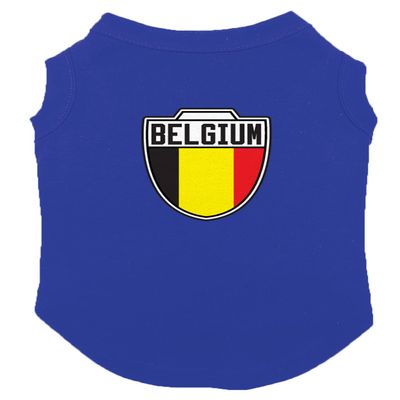 Belgium - Soccer Crest Country Proud Dog Shirt (Royal Blue, X-Large)