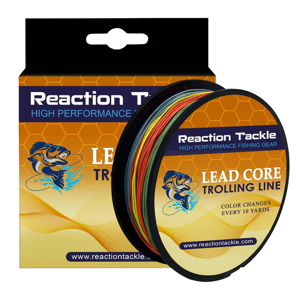 Reaction Tackle Lead Core, Metered Trolling Braided Line Multi-Color - 27LB / 200yds