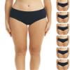 ESTEEZ Small Black Cotton Underwear for Women - Mid-Waisted Briefs, Soft & Breathable Ladies Panties Multi-Pack (EX804248-BLK-6PK-S) view 1