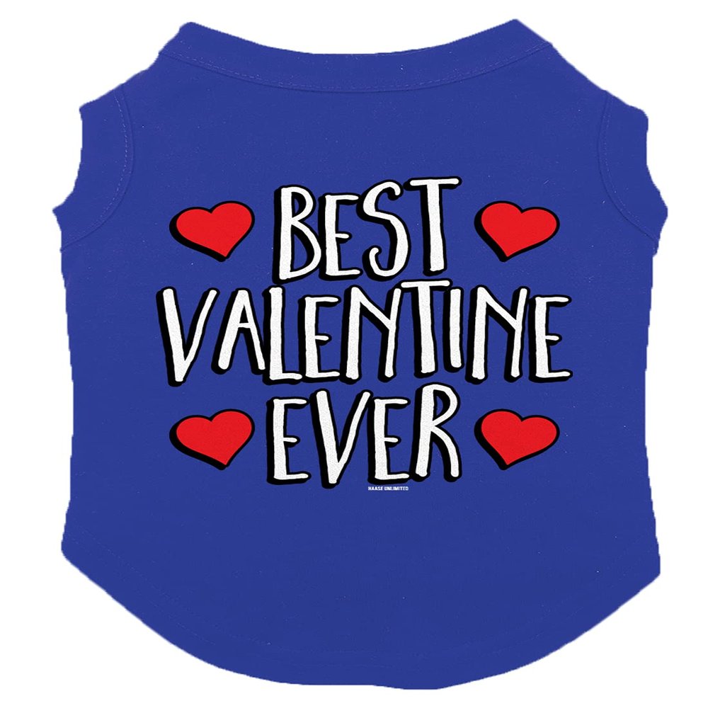 Best Valentine Ever - Dog Shirt (Royal Blue, 2X-Large)