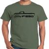 1973-77 Ford F250 Pickup Truck Classic Outline Design Print Tshirt XX-Large Military view 1