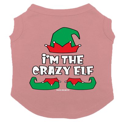 I'm The Crazy Elf - Dog Shirt (Mauve, X-Small)