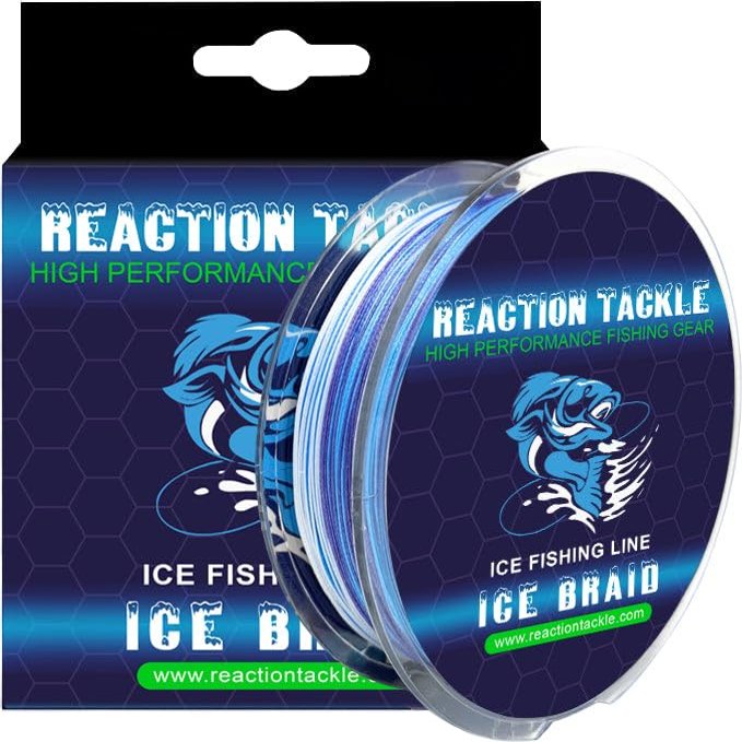 Reaction Tackle Ice Braid  Ice Fishing Braided Line, Tip-Up Line - Ice Camo - 6LB / 150yds