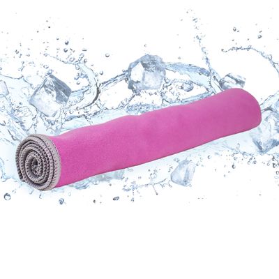 FROGG TOGGS Chilly Pad Pro Soft Microfiber Instant Cooling Towel, Machine Washable, Pink, 33"x10.5"