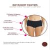 ESTEEZ Small Black Cotton Underwear for Women - Soft Boyshort Panties - Mid Waisted Breathable Stretch Boxer Briefs Multi Pack (EX804249-BLK-6PK-S) view 2