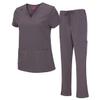 M&M SCRUBS Mens Scrub Set Medical Scrub Top and Pants 8400 (Charcoal, X-Small) view 1