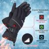 Telguua Heated Gloves for Women Men,Electric Rechargeable Heated Work Glove Ski Mitten Waterproof Touchscreen Heated Glove (Black, L) view 3