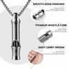 TISUR Titanium Emergency Keychain Necklace Whistle,EDC Safety Whistles for Women and Kids,Loud up to 120db, Survival Whistles for Hiking,Camping,Pets Training (2pcs Silver) view 3