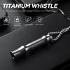 TISUR Titanium Emergency Keychain Necklace Whistle,EDC Safety Whistles for Women and Kids,Loud up to 120db, Survival Whistles for Hiking,Camping,Pets Training (2pcs Silver) view 4