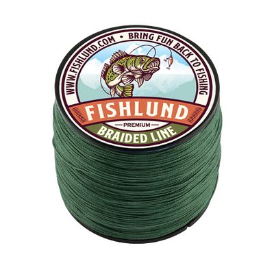 FISHLUND Braided Fishing Line, Strong, Smooth, Round, Sensitive, Test Pound Braided Line, Green, 250 LB 1094 Yards (1000M) - 8 Strands