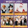 Agatige Fake Beard,White False Facial Beard Hair Plush Fake Novelty Mustache Accessories for Costume & Halloween Festival Party view 3