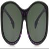 Dioptics / Solar Shield Polarized Oval Fits Over Sunglasses AZT- FO-029, Glossy Black frame, Smoke lenses Large, FO-029 BLK view 1