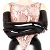 FTSHIST Wet Look Arm Gloves - Black Shiny Latex Leather Long Gloves for Women (Black, 28'' L) view 2