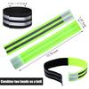 Gejoy 16 Pieces Reflective Bands Reflector Bands for Wrist, Arm, Ankle, Leg, High Visibility Reflective Gear Safety Reflector Tape Straps for Night Walking, Cycling and Running (Green, Black) view 2