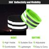 Gejoy 16 Pieces Reflective Bands Reflector Bands for Wrist, Arm, Ankle, Leg, High Visibility Reflective Gear Safety Reflector Tape Straps for Night Walking, Cycling and Running (Green, Black) view 3