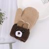 TINAYAUE Knitted Wool Gloves Winter Warm Fluffy Full Finger Mittens Cute Cartoon Gloves Thicken Velvet Hanging Neck Mittens 0-3 Y (beige) view 4