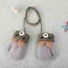 TINAYAUE Knitted Wool Gloves Winter Warm Fluffy Full Finger Mittens Cute Cartoon Gloves Thicken Velvet Hanging Neck Mittens 0-3 Y view 2