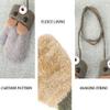 TINAYAUE Knitted Wool Gloves Winter Warm Fluffy Full Finger Mittens Cute Cartoon Gloves Thicken Velvet Hanging Neck Mittens 0-3 Y view 3