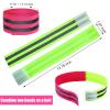 Gejoy 16 Pieces Reflective Bands Reflector Bands for Wrist, Arm, Ankle, Leg, High Visibility Reflective Gear Safety Reflector Tape Straps for Night Walking, Cycling and Running (Green, Pink) view 2