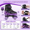 HXWY Kids Roller Skates for Boys Girls Child, Adjustable 4 Sizes Roller Skates for Adult and Youth with Light Up Wheels, Black Purple Patines para nias for Outdoor Indoor Sports (Large - Youth (4-7) view 2