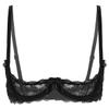 Alvivi Womens Sheer Floral Lace Underwired Bras Adjustable Strap Unlined Brassiere Underwear Black 3X-Large view 1