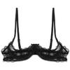 Alvivi Womens Sheer Floral Lace Underwired Bras Adjustable Strap Unlined Brassiere Underwear Black 3X-Large view 3