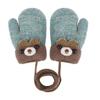 TINAYAUE Knitted Wool Gloves Winter Warm Fluffy Full Finger Mittens Cute Cartoon Gloves Thicken Velvet Hanging Neck Mittens 0-3 Y view 1
